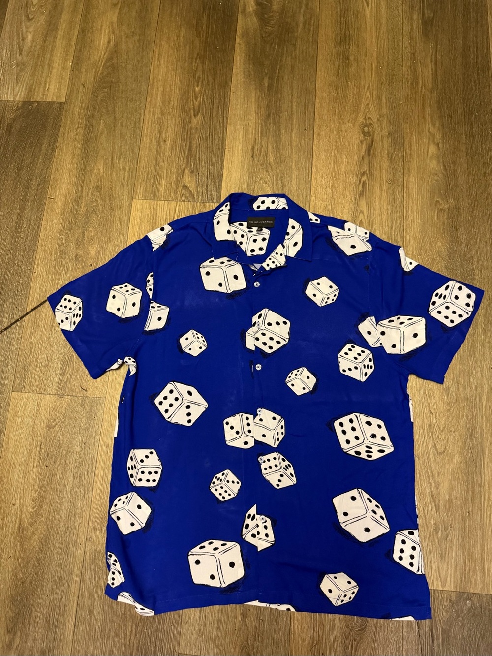 Blue Dice Print Short-Sleeve Men's Shirt